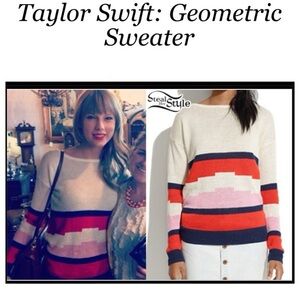 Madewell Blockstop Oversized Boatneck Colorblock 100% Linen Sweater Medium